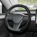 frani Leather Steering Wheel Cover, Universal 15 Inch Premium Non-Slip Steering Wheel Cover Black Carbon Fiber Texture