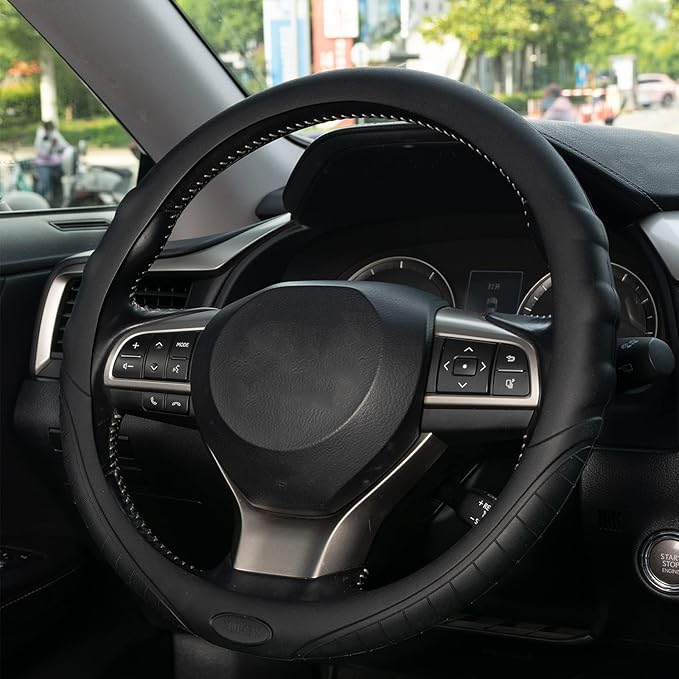 AUTOXBERT Universal Silicone Steering Wheel Cover Auto Car Silicone Great Grip Anti-Slip Steering Cover fits Most Cars, SUVs, Trucks, and Vans
