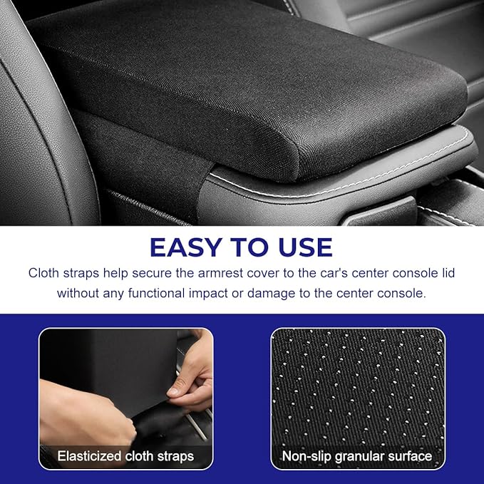Car Center Console Pad, Memory Foam Center Console Cover Automotive Armrest Cushion, Soft Breathable Vehicle Arm Rest Seat Box Cover Protector, Interior Car Accessories