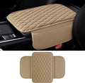 Arm Rest Cover Pad for Car, PU Leather Center Console Cover with Side Storage Bag, Universal Comfortable Armrest Storage Box Interior Accessories for Most Car Center Consoles (Beige)