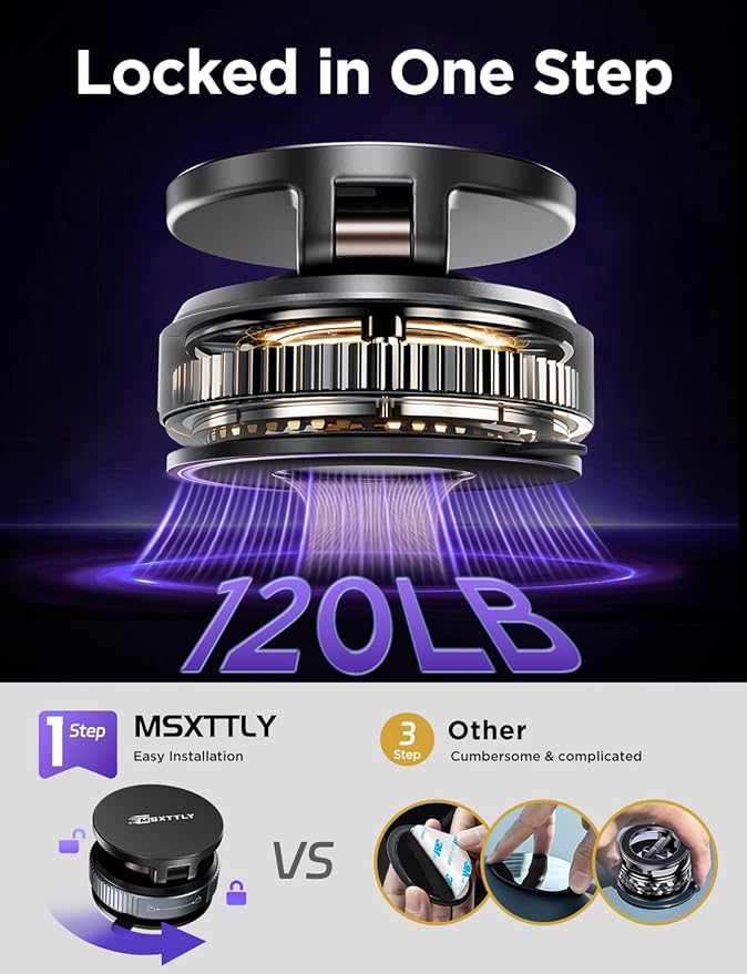 MSXTTLY Car Phone Holder Magnetic Phone Mount for Car 360°Adjustable 2026 Phone Holders for Your Car Travel Gifts Cell Phone Car Mount Compatible for iPhone 17 Pro Max 16 15 14 13 12 Air Plus
