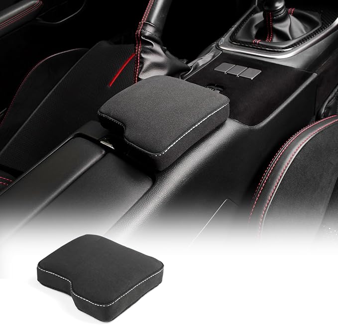 KUNGKIC for MT Toyota GR86 Subaru BRZ 2022 2023 2024 2025 Soft Armrest Pillow Auto Center Console Cushion Pad Automotive Interior Accessories 9002 Color Italian Suede