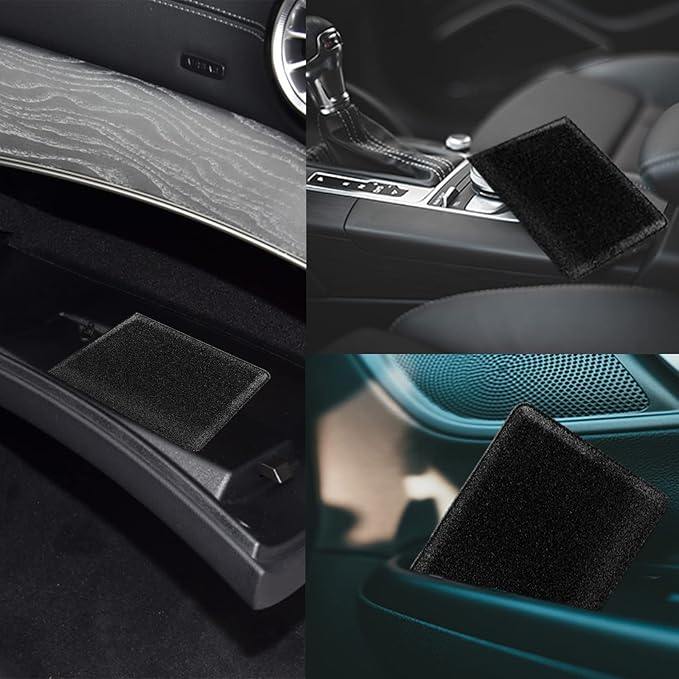 LumiMokki Car Registration and Insurance Holder, Leather Registration and Insurance Card Holder, Vehicle Glove Box Organizer - For Documents, Cards, License (Bling Black)