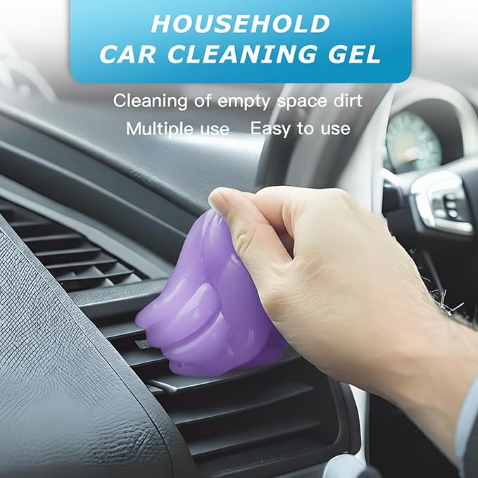 Car Cleaning Gel,Reusable Car Cleaning Putty for Interior Detailing, Car Cleaning Supplies, Auto Detailing Tools, Car Slime for Dust Removal, Car Accessories Interior, Car Cleaning Kit(Purple,5.0 OZ)