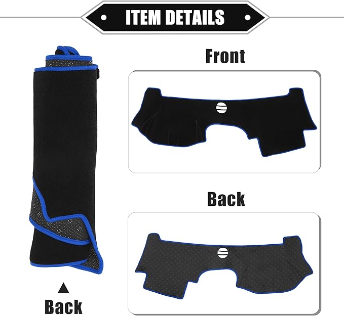 Dashboard Cover Compatible for Cadillac CTS 2004-2009, Non-Slip Polyester Black Blue Dash Cover Mat Dash Board Protector Cover