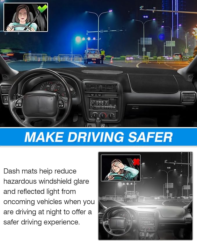 CARTIST Dash Cover Compatible with Chevy Chevrolet Camaro 1997 1998 1999 2000 2001 2002 Accessories Dashboard Cover Mat Non-Slip Carpet Sunshield Glare UV Rays Protector