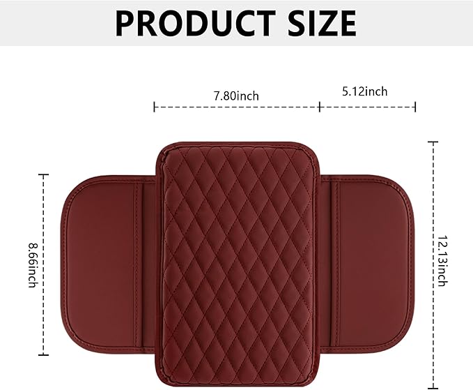 Car Center Console Cover for Hummer H2 2003-2009, Car Armrest Cover Cushion Arm Rest Cover Auto Interior Arm Rest Seat Box Pad Accessories,Red