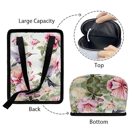 DISNIMO Hummingbird Floral Car Trash Can Easy-to-Install Car Accessory Interior, Western Aztec Leak-Proof Car Garbage Can Bin Organizer Storage Bag for the Back Seat of Any Cars, Sedans, SUVs & Trucks