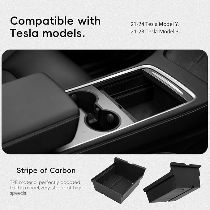 BurtyPokie 2021-2024 Tesla Model Y Center Console Organizer Tray Compatible with 2021-2023 Tesla Model 3 Center Console Tray,Tesla Highland Accessories