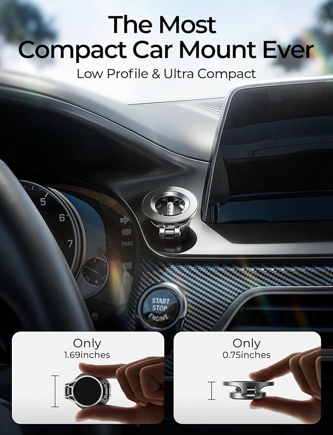 LISEN for MagSafe Car Mount for iPhone 17 Pro Max [24 Strong Magnets] Classic Magnetic Phone Holder for Car Dashboard, Magnet Phone Mount Car Cell Phone Holder for iPhone 17 Pro Max Air 16 15 14 13 12
