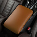 Car Armrest Cover Pad for Tesla Model 3 Premium Leather Center Console Armrest Cushion Pad Anti-Scratch Waterproof Auto Interior Accessories Orange Style