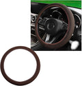 Elastic Steering Wheel Cover, 15"×15" Breathable Ice Silk Steering Wheel Protector, Universal Auto Wheel Wrap Anti-Slip Soft Cover for Ultimate Comfort, Car Accessories (Brown)