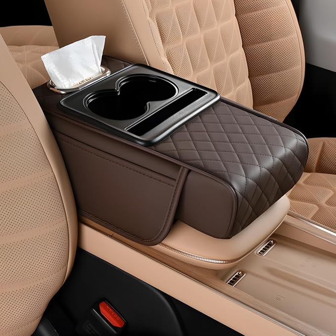 Civenhhd Car Armrest Pad, Universal Armrest Cushion Pad, Leather Armrest Box Pad
