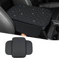 wuyaoyao Bling Car Center Console Cover, 11.81"×7.87" Leather Auto Arm Rest Cover Protector with 2 Storage Bags, Vehicle Crystal Rhinestone Armrest Cushion Pad, Interior Car Accessories (Black)