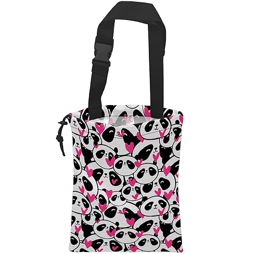 ghatobty Car Trash Bag Hanging Cute Panda and Heart Car Trash Can Waterproof Garbage Bag Hanging for Car Back Seat
