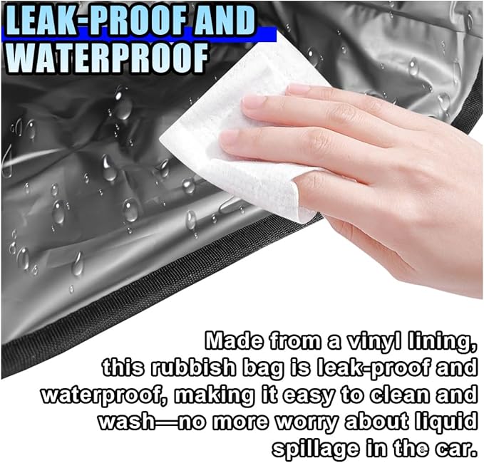 Open-Top Car Trash Can- Waterproof Leakproof Hanging Car Trash Bag Auto Garbage Can for Back Seat Organizer- Large Capacity Storage Bag Auto Garbage Bin Multipurpose for Cars SUV Truck (1PC)