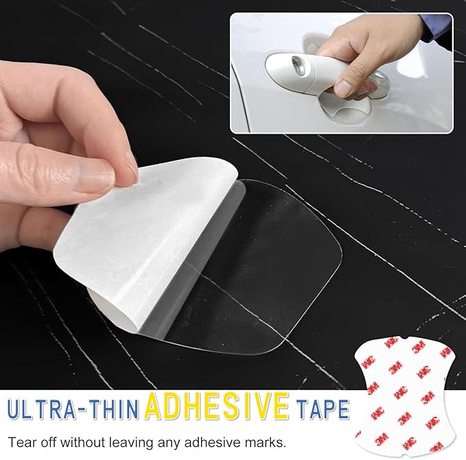 4PCS Transparent Car Door Handle Protector, Universal Waterproof Anti-Scratch Cover, Invisible Car Handle Protection Film, Car Door Guard for Most Vehicles