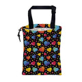 KXWQTRDD Car Trash Bag Watercolor Colorful Hearts Leak-Proof Waterproof Car Garbage Bag with Drawstring Foldable Canvas Trash Bin with Adjustable Buckle for Car Accessories, Travelling, Camping