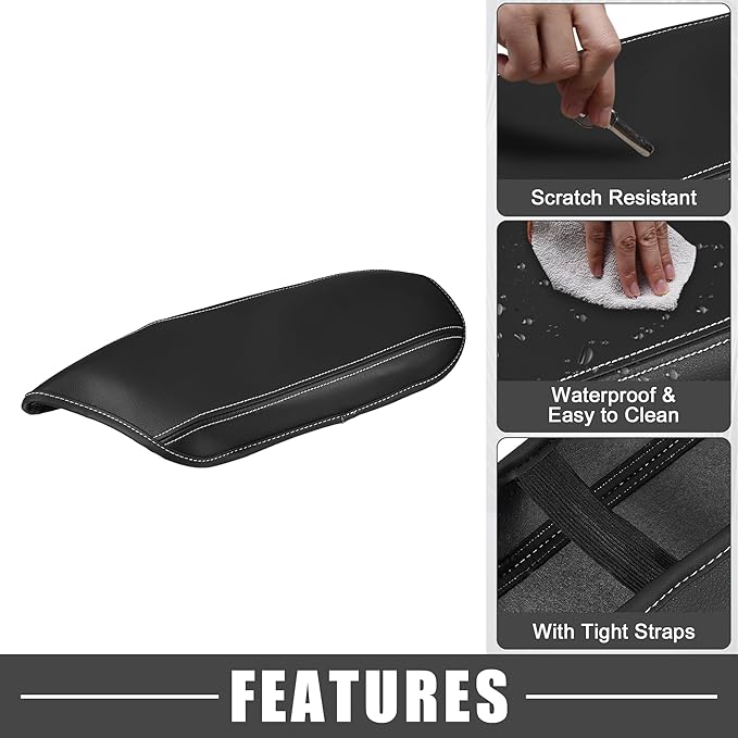 Car Center Console Pad Waterproof Armrest Seat Box Cover Protector for Toyota C-HR 2016 2017 2018 2019 2020 2021 2022 Black White