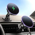 for Magsafe Car Mount Charger, [2025 Upgrade] 15W 2in1 Magnetic Wireless Car Charger, for Magsafe Car Charger, Vent/Dashboard Phone Holder, ONLY for iPhone 17 16 15 14 13 12 Series(Purple)