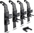 Heroway matteblack Magic Hanger Headrest Holder Organizer, Behind Over The Seat Car Hooks-Hang Purse Grocery Bags-4Pack (Frosted Black)