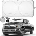 Autoamerics 1-Piece Windshield Sun Shade Standard Silver Foldable Car Front Window Sunshade for Most Cars SUV Truck Heat Blocker Visor Protector Blocks Max UV Rays and Keeps Your Vehicle Cool X-Large