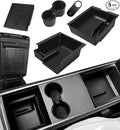 WinDu 5PCS Model 3 Model Y Center Console Organizer Tray Compatible for Tesla 2021-2024 Model Y and 2021-2023 Model 3 Accessories Armrest Hidden Box Storage Tray Cup Holder Camera Cover