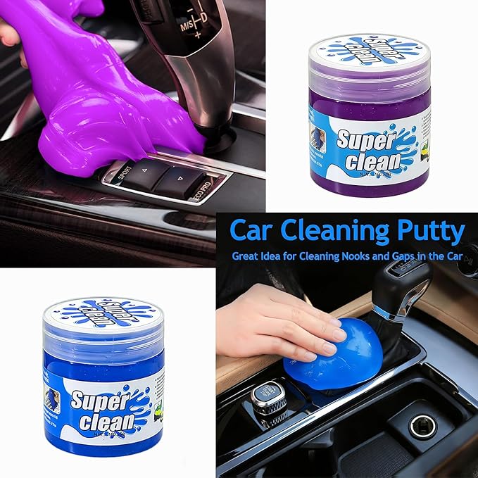 Car Cleaning Gel 2-Pack – Universal Car Cleaning Putty for Interior Detailing, Auto Cleaning Kit Slime & Dust Remover, Car Putty for Cleaning Vents, Dashboards & Keyboards, Gifts for Men & Women