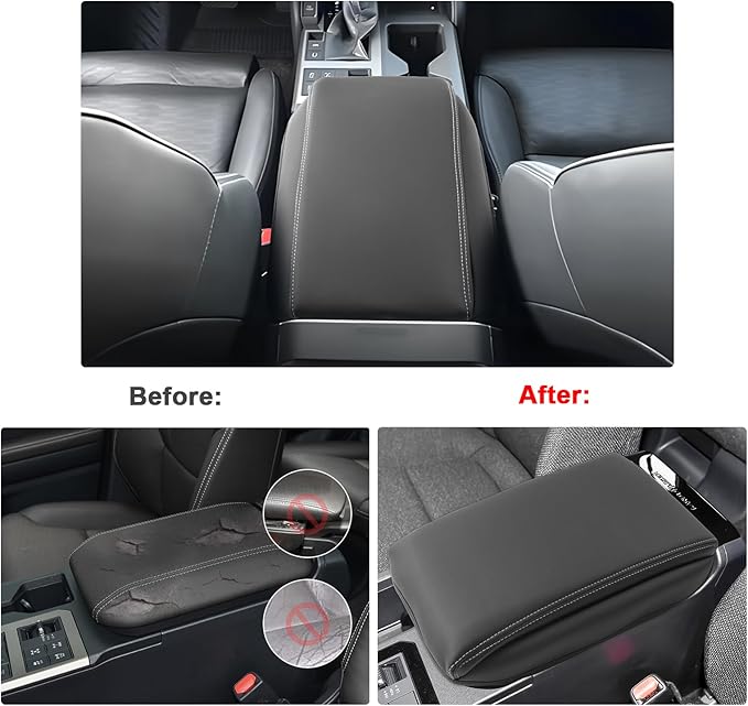 SXCY for 2024 2025 2026 Land Cruiser Armrest Cover for Toyota Land Cruiser 2025 2026 Center Console Cover 2024 2025 2026 Land Cruiser Center Console Cover for 2025 2026 Land Cruiser (White Line (Pad))