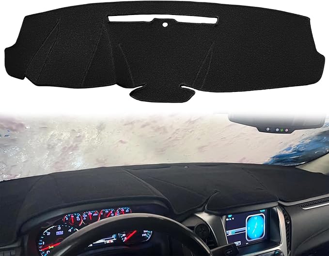 Yiz Dashboard Mat Dash Cover Custom Fit for 2015-2020 Chevy Chevrolet Tahoe Suburban/GMC Yukon Without Forward Collision Alert, Without Head Up Display (Black) J133