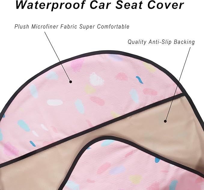 LoyaGour Car Seat Cover Protector Front Seats,for Gym Workout,Running,Swimming,Beach and Hiking,Waterproof Sweat Towel Bucket Seat Covers for Cars SUV Trucks (Pink Marbling, 1Pcs)