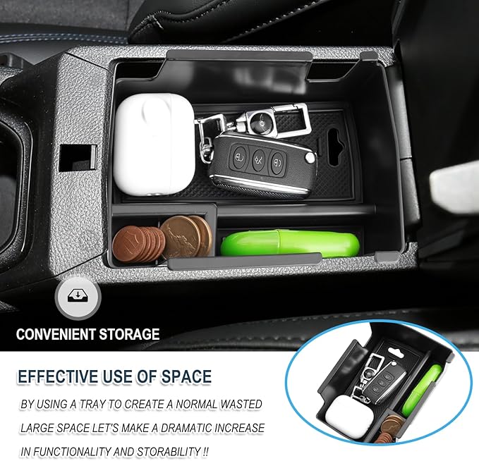 Ruiya 2022-2026 Jeep Compass Center Console Organizer for Jeep Compass Accessories ABS Material Middle Console Organizer Compatible with 2022-2026 Jeep Compass Interior Accessories