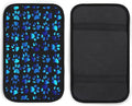 Blue Paw Print Car Center Console Cushion Pad,Waterproof Armrest Seat Box Cover Protector,Comfortable Car Decor Accessories Fit for Most Cars, Vehicles, SUVs