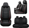 AREKA 5 Seat Covers for Honda Accord 2003-2026 Breathable Car Seat Covers,Anti-Slip Waterproof Car Seat Protectors with Airbag,Automotive Vehicle Cushion with Storage Pockets (Standard,Redline)