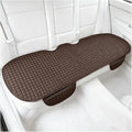 Car Back Seat Cover, Long Bottom Vehicle Rear Seat Protector with Storage Pockets, Breathable Linen Automotive Backseat Bench Cushion Pad Accessories, Universal for SUV Trucks (Coffee)