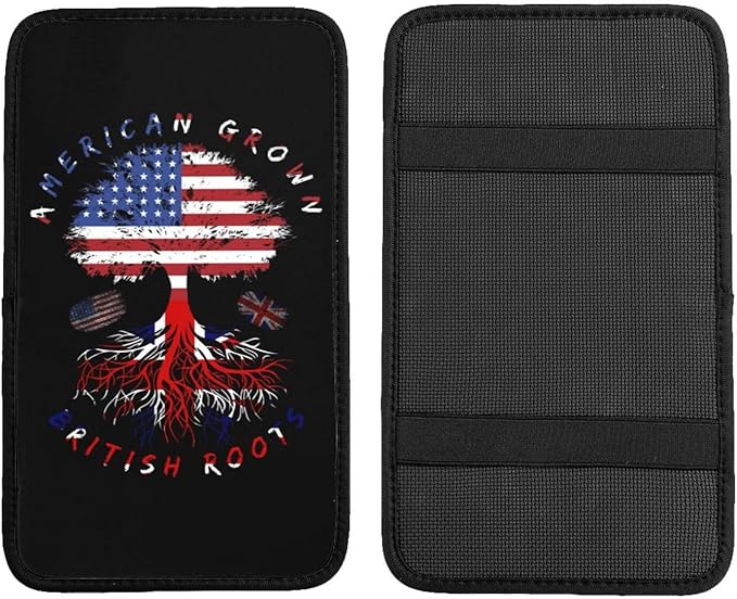 Car Armrest Cover America and Britain British Flag Roots Armrest Seat Handrail Box Cover Auto Center Console Pad Cushion Universal Decoration Protector Accessories
