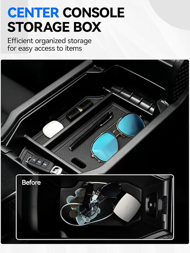 ELECFRESH 2PCS Center Console Organizer Tray for 2026 2023-2025 Honda Accord Accessories, Glove Storage Box wiht Aremrest Hidden Storage Box for Honda Accord