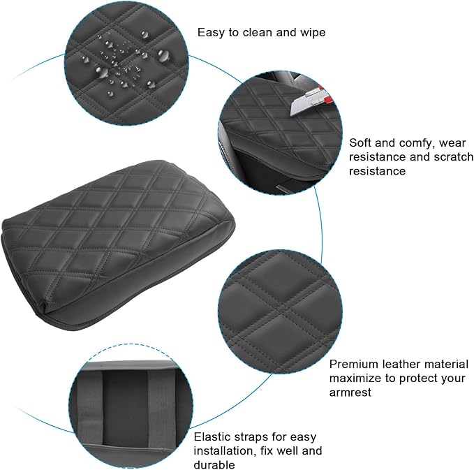 SXCY for 2025 2026 Chevy Equinox Accessories 2025 2026 Equinox Armrest Cover Center Console Cover 2026 Equinox Console Cover 2025 2026 Equinox Middle Console Cover (Adding Pad 2-Line Rhombus Style)