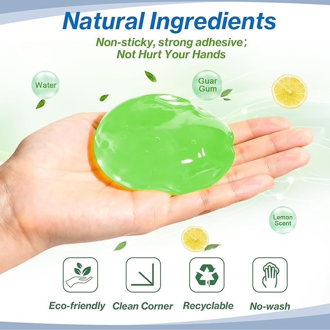 Car Cleaner Gels-4 Pack, Cleaning Gel for Car, Dust Cleaner Putty Cleaner Slime Cleaning Supplies Auto Detailing Tools, Cleaning Slime for Dust Removal, Cleaning Kit Gift for Men Women, 320g