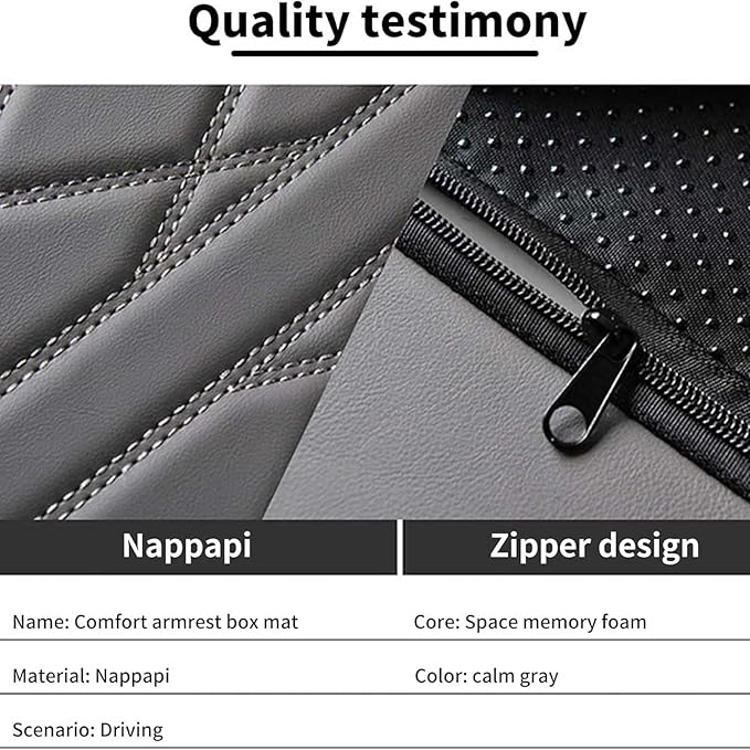 Car Armrest Covers for Tesla Model Y 2020–2025,Protection Padding Center Console Cushion Storage Box Mat Pad Cover Protector,Grey