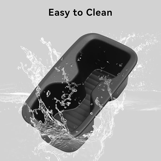 LUCKEASY 2PCS 2nd Row Door Side Cup Holder Insert for Hyundai Santa Fe 6/7 Seat 2024 2025 2026 Rear Drink Limiter Interior Accessories TPE Black
