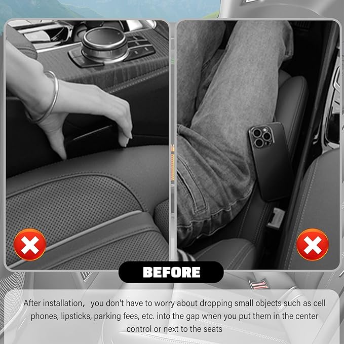 2026 New Car Seat Gap Filler,2PCS Soft Seat Gap Filler Strip for Block Items Slipping into Gaps,Universal Car Seats Gaps Plug Cars Interior Accessories for Cars SUVs