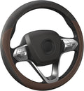 HOTOR Car Steering Wheel Cover - Universal Car Accessory for Diverse Cars, Durable Leather Cover with Anti-Slip Lining, for Steering Wheel with a Diameter of 14.5"-15", Brown