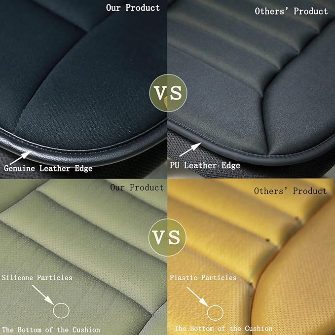 Car Seat Cushion Pad for Driving, Chair Cushion for Office/Truck with Memory Foam, Seat Cushion Comfortable and Durable Black