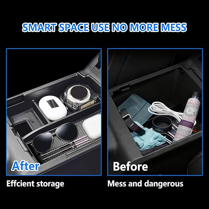 SKTMH Upgraded Center Console Organizer Tray Compatible with 2025 Ford Bronco 4-Door Automatic Transmission, Full Size Bronco Armrest Box Insert (Not for 2-Door & Bronco Sport)