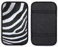 Black White Stripes Zebra Print Car Center Console Cushion Pad,Waterproof Armrest Seat Box Cover Protector,Comfortable Car Decor Accessories Fit for Most Cars, Vehicles, SUVs