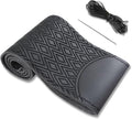Black Leather Steering Wheel Cover, Stitch On Wrap, Breathable Cowhide Car Steering Wheel Cover, Standard Size 15 Inch (Type A)