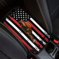GLENLCWE American Flag Horse Print Car Center Console Cushion with Runner Band Non Slip Patriotic Armrest Cover Pad Stain Against for Most Cars