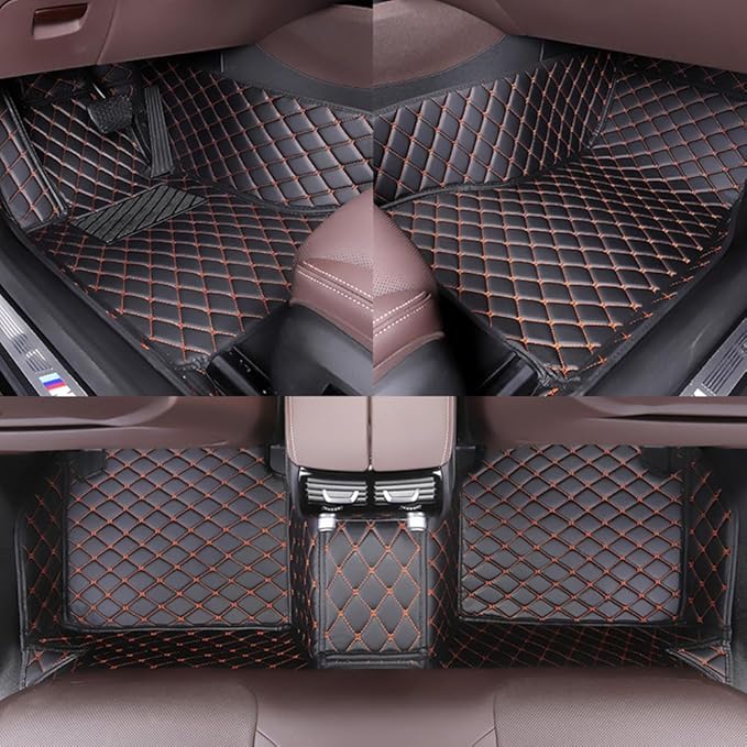 Customize All-Weather Protection Waterproof Leather Floor Mats for Cars, SUVs, and Trucks According to Automotive Model (red)