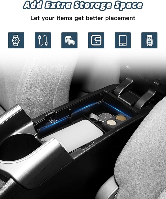 Ruiya 2010-2015 Prius Center Console Organizer for 2010-2015 Toyota Prius XV30 Accessories ABS Material Armrest Console Organizer Compatible with 2010-2015 Toyota Prius